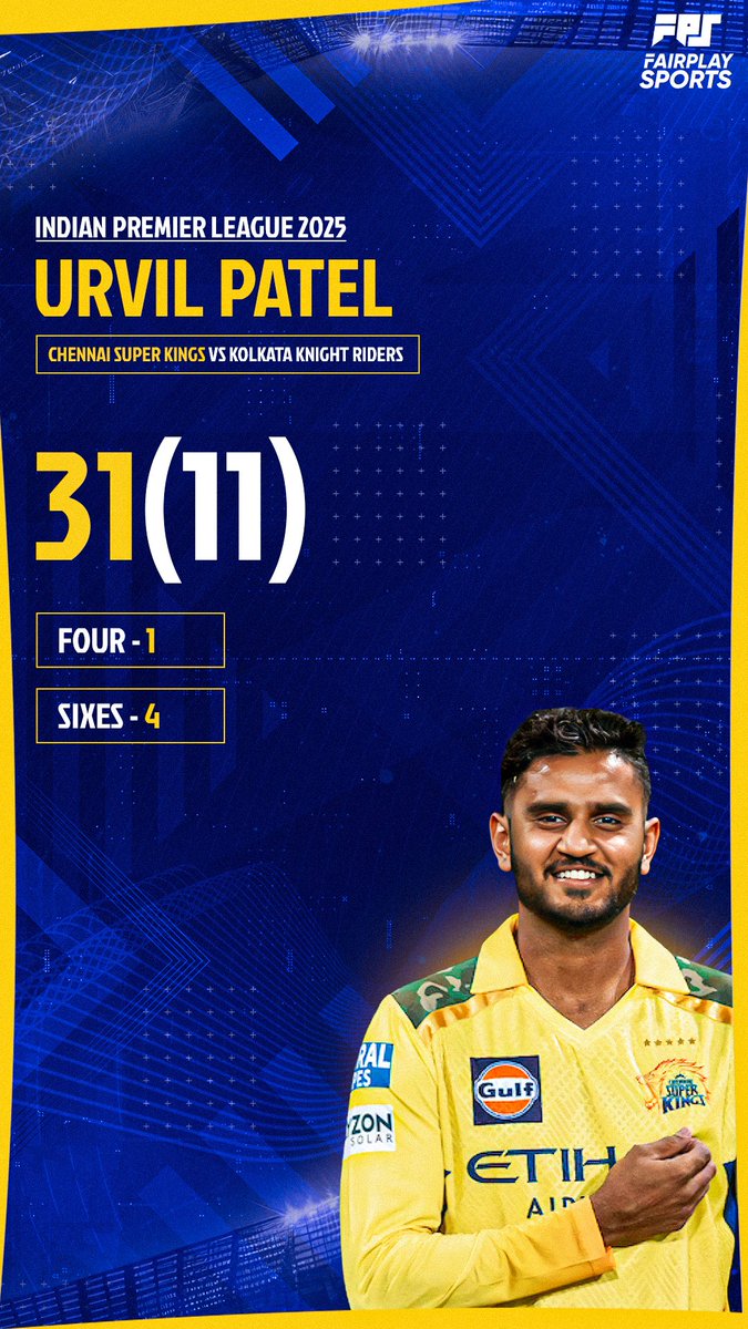Indian Premier League 2025🏏

#IPL2025 #Cricket #CSK #ChennaiSuperKings #UrvilPatel