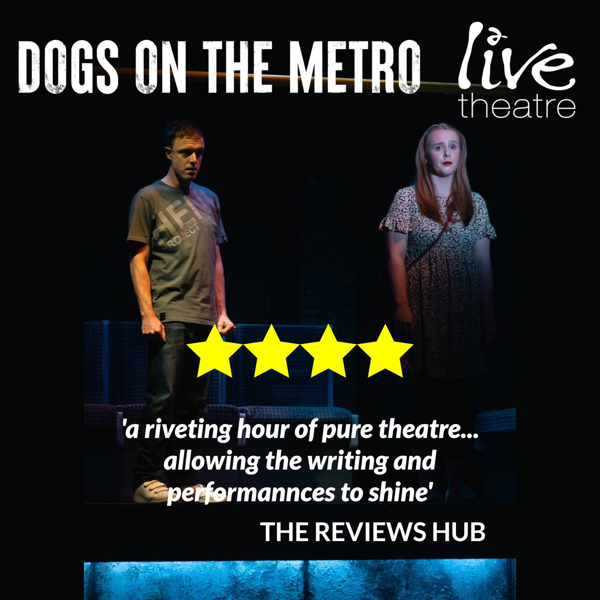 Live Theatre (@livetheatre) on Twitter photo A belter ⭐⭐⭐⭐ review for #DogsOnTheMetro in from <a href="/TheReviewsHub/">The Reviews Hub</a> who say 'an extremely strong piece and this production enhances that with first-rate performances, direction and technical support. It’s perfectly packaged as a one hour, one act play'
Check it out in full at A belter ⭐⭐⭐⭐ review for #DogsOnTheMetro in from <a href="/TheReviewsHub/">The Reviews Hub</a> who say 'an extremely strong piece and this production enhances that with first-rate performances, direction and technical support. It’s perfectly packaged as a one hour, one act play'
Check it out in full at