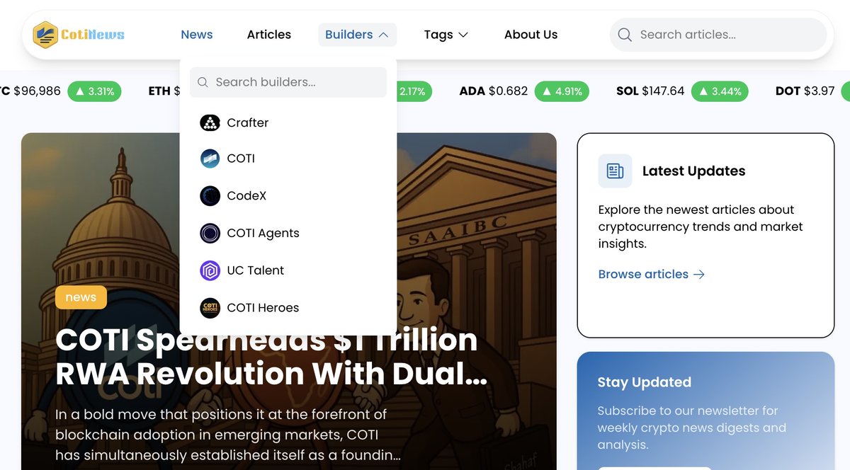 CotiNewsHQ's tweet image. Love a $COTI project?
Now you can track all their updates in one scroll.
From #Crafter to #COTIHeroes — every builder, just one click away.
And we’re just getting started. 
The site’s evolving fast and it only gets better from here.