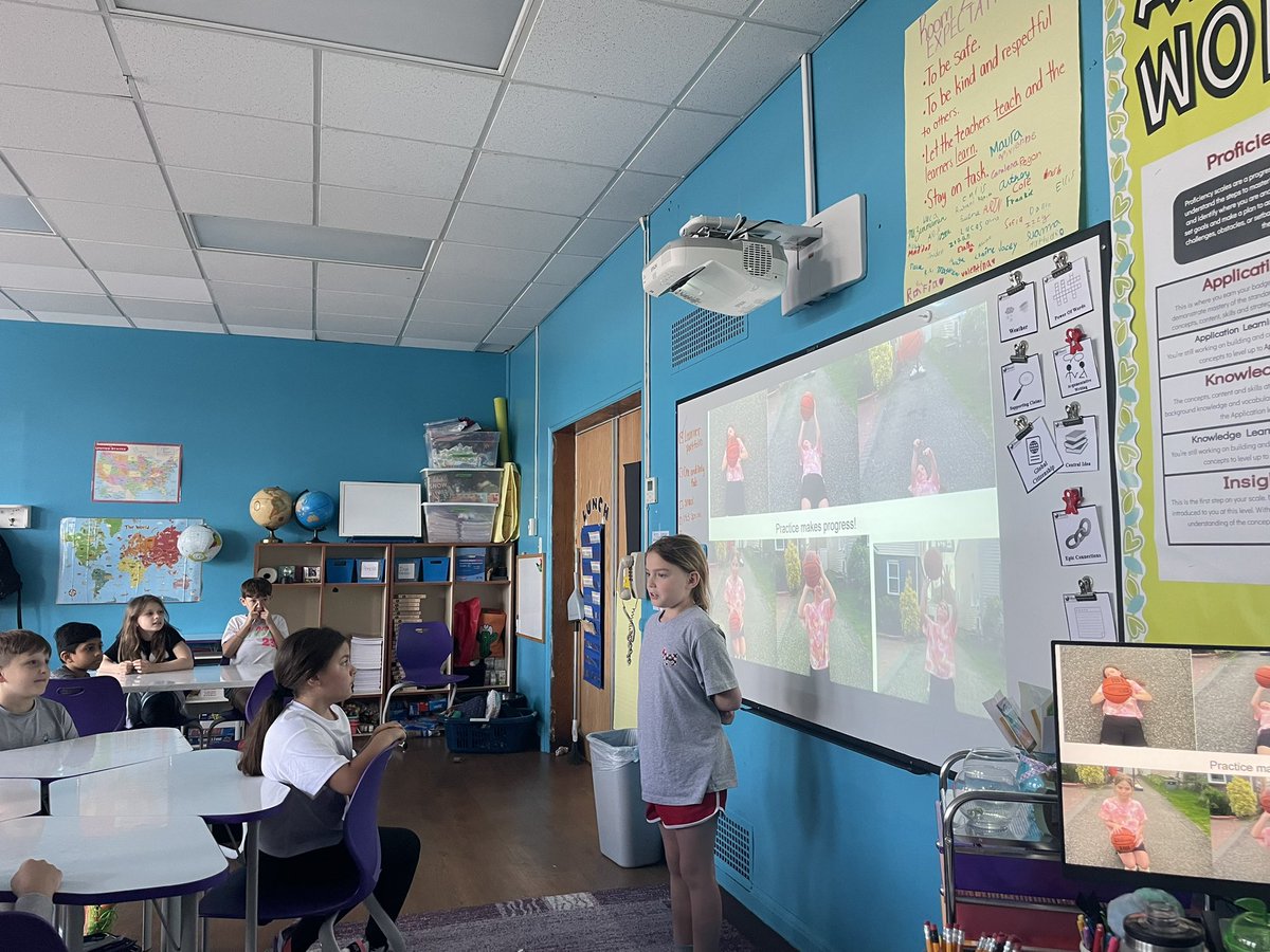 Sofia and Nessa practicing their Ted-Ed Talks to their classmates! So proud of them!! #mineolaproud