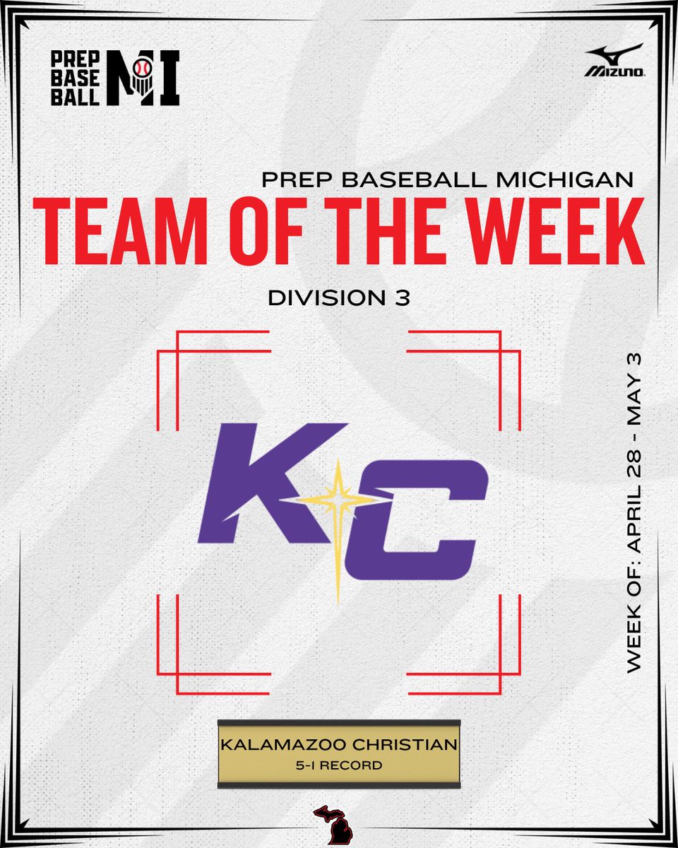 PrepBaseballMI's tweet photo. 𝐓𝐞𝐚𝐦𝐬 𝐨𝐟 𝐭𝐡𝐞 𝐖𝐞𝐞𝐤

𝐃𝟏: @DakotaBaseball 
Statement week for the Cougars who swept Stevenson in a MAC Red showdown and beat Brother Rice

𝐃𝟐: @BaseballGL25 
5-0 on the week, have won 16 straight following a 1-3 start to the spring. Swept Mattawan last week and also have a win over Hudsonville

𝐃𝟑: Kalamazoo Christian
5-1 week moved the Comets to 17-3 on the year. The 3 losses have been against D2 teams

𝐃𝟒: Rogers City
The Hurons have quietly won 10 straight in Northern Michigan. 15-4 on the year with all 4 losses against teams with more than double the enrollment