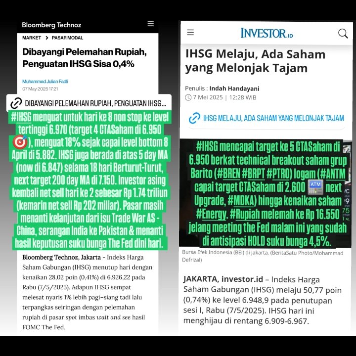 andri_zakarias's tweet image. LIVE STREAMING Analisa IHSG &amp;amp; saham

IHSG FOMC MEETING ANTM #MDKA
youtu.be/y804KL82Tzk?si…

#ANTM #ASII #BREN #DMAS #BRIS #DAAZ #PTRO
youtu.be/sKlTo9Lfurc?si…

#ctasaham
#saham
#idx
#livestreamingctasaham
#IHSG
#Bank
#technology
#rupiah
#wallstreet
#gold
#oil
#trump
#FOMC
#thefed