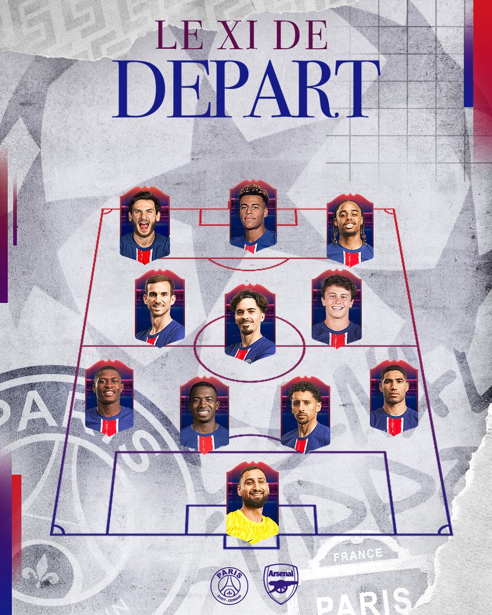 CanalSupporters's tweet photo. 🚨 Le XI du PSG contre Arsenal pour chercher une place en finale de LDC ! ❤️💙

Ousmane Dembélé sur le banc, Bradley Barcola titulaire ! 🇫🇷

Votre avis sur cette compo’?! 🗣️ https://t.co/0AbHFe1AkO