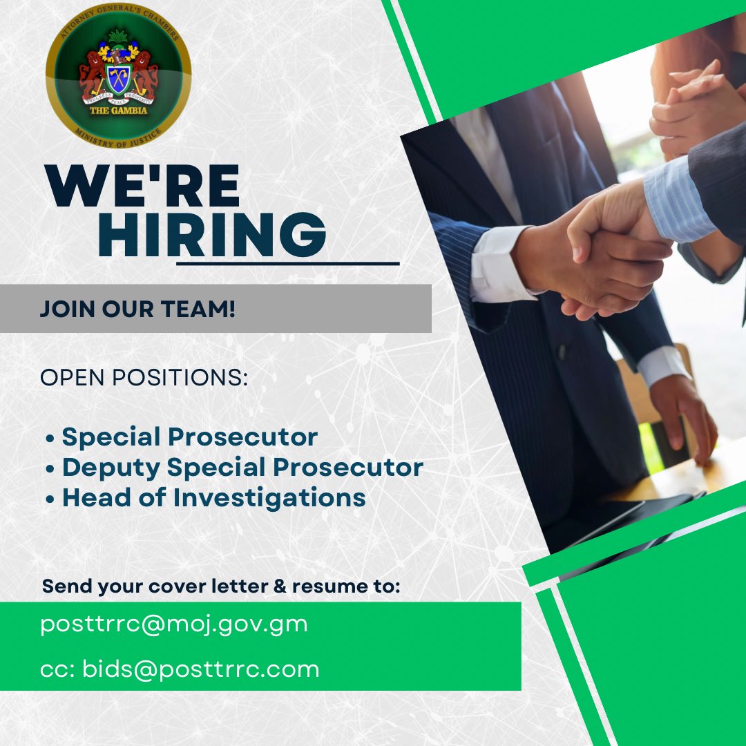 Now Hiring!

We’re looking for experienced and highly qualified professionals to join the Office of the Special Prosecutor as: 
•Special Prosecutor
•Deputy Special Prosecutor
•Head of Investigations
1/2
