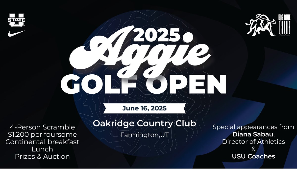 BigBlueClub_USU's tweet image. Davis County Aggies📢

The #2025AggieGolfOpen is teed up, and we promise you won&apos;t want to miss it. 👀 

Click here to register today➡️ tinyurl.com/Aggie-Golf-Open