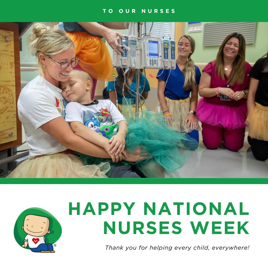 This National Nurses Week, we pause to honor the extraordinary hearts behind the hospital doors!

Thank you, nurses, for all that you do. Not just this week, but all year... we're grateful for you!

#NationalNursesWeek #ThePowerofNurses #BeatChildhoodCancer
