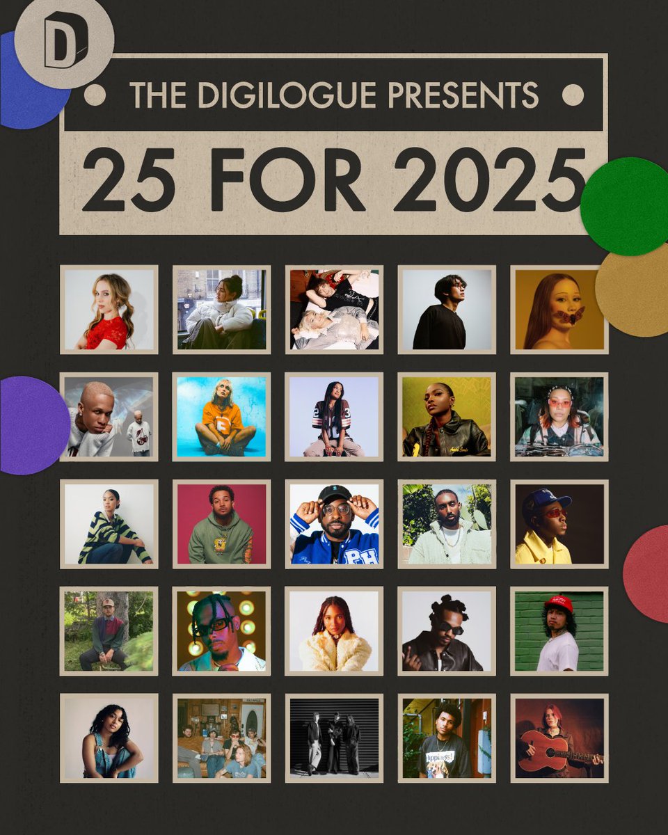 thedigilogue's tweet image. 🚨DIGIFAM! We’re excited to unveil our #25for2025: Artists to Watch series!💥Hand-selected by our Artist Discovery Team, these artists are making waves across genres and borders. They should be on your radar for 2025! 🌍🎶
Meet our 25 for 2025 Artists—one artist at a time. 🧵👇