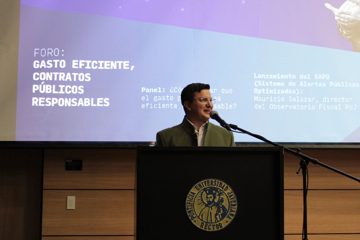 ofiscalpuj's tweet image. Lanzamos el S.A.P.O (Sistema de Alertas Públicas Optimizadas), una herramienta de alertas tempranas que permitirá que el gasto sea más #Eficiente y #Transparente. 
Gracias a los invitados, asistentes y a la @UniJaveriana por permitirnos seguir democratizando las #FinanzasPúblicas