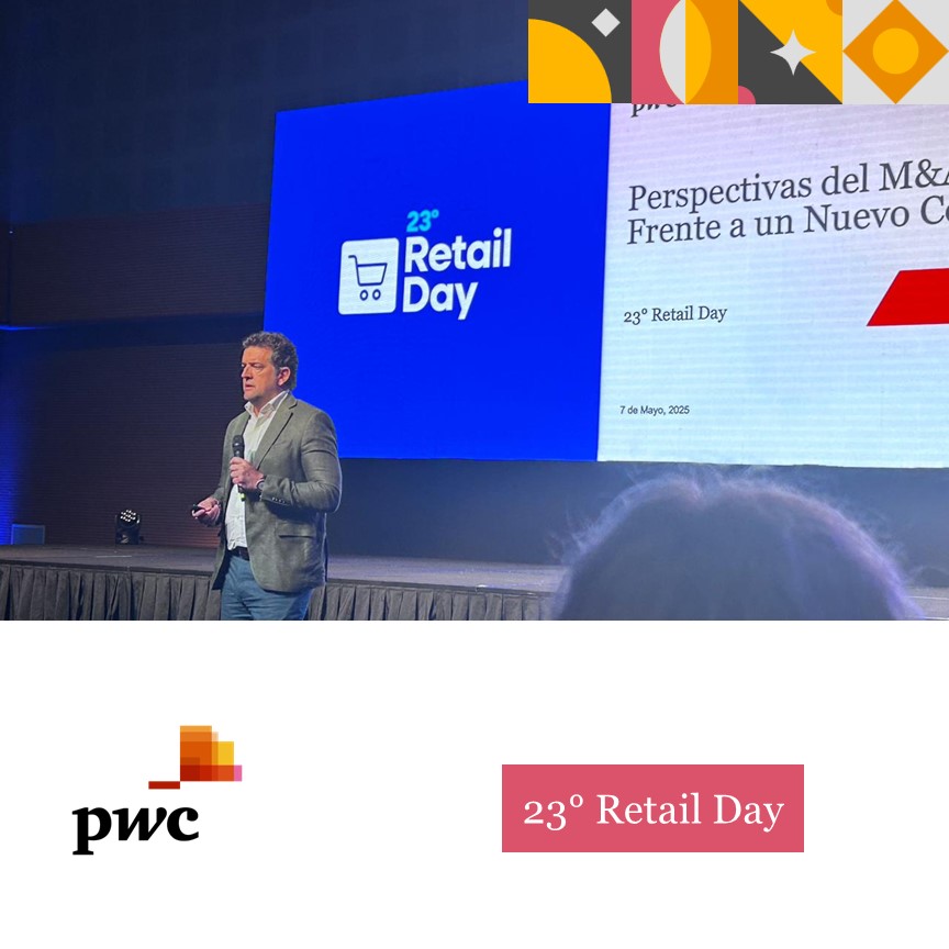 ¡Fuimos parte del 23° Retail Day!

🚩Ignacio Aquino, socio de PwC Argentina en la práctica de Deals, lideró la charla “Perspectivas del M&amp;A frente a un nuevo contexto.”

Más de 6000 asistentes se reunieron en uno de los eventos B2B más prestigiosos del sector, con la