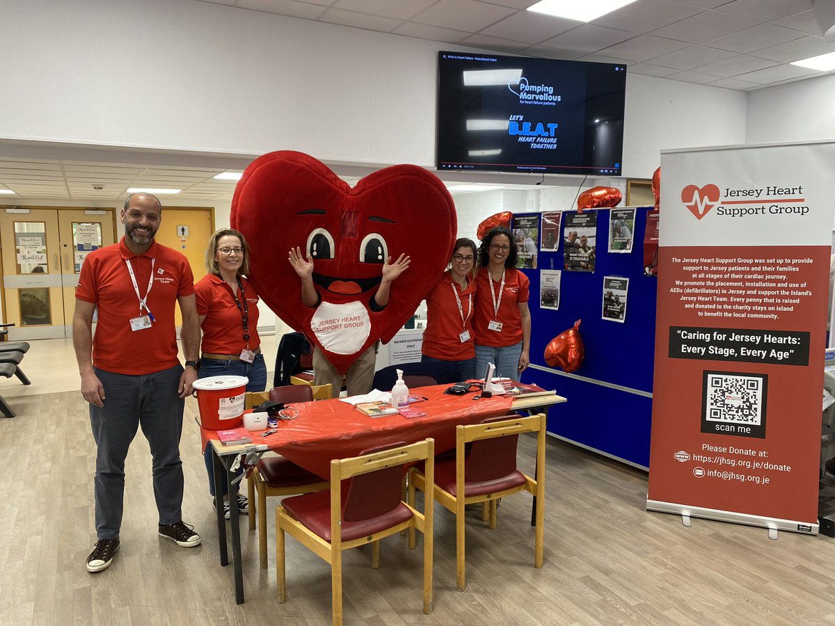 carolinamcalme2's tweet photo. Today, we were set up in the Jersey Hospital foyer and had the pleasure of welcoming 113 visitors❤️We were also thrilled to be visited by BBC Jersey—so make sure to tune in tomorrow to catch us on the radio!#Heartfailureweek @BBCJersey @mitcharj @GovJsyHCJ @GovJersey https://t.co/Y6a2mpbsBP
