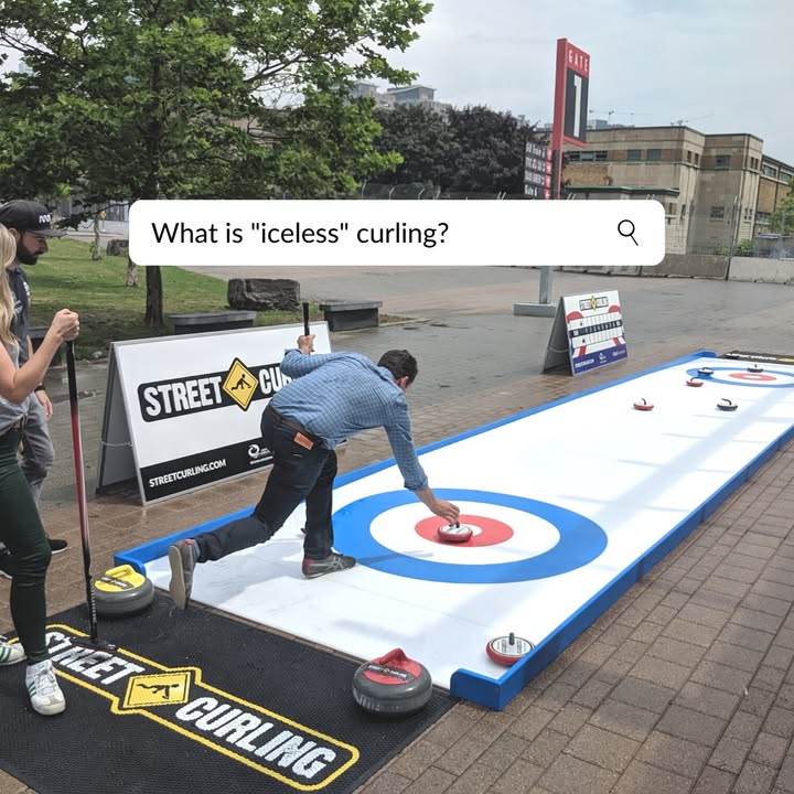 RockSolidCurl's tweet image. Our exclusive products@FloorCurl and @StreetCurling let people experience the thrill of curling without the need for ice, making it a more accessible and inclusive option. Get your Olympic prep on and let's go throw some rocks at houses! #CurlAnywhere with #IcelessCurling 🥌