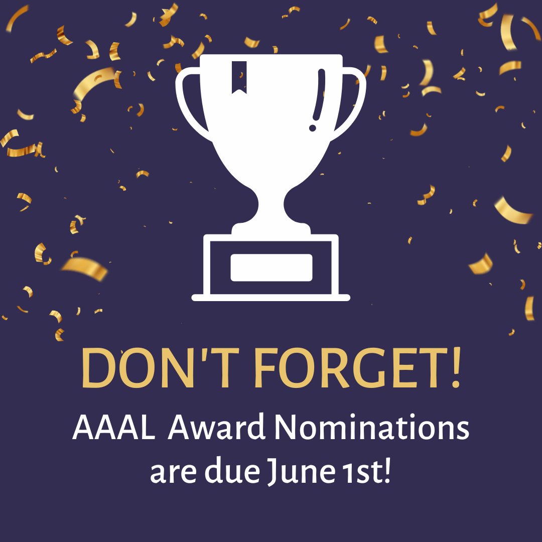 We are less than one month away from the deadline for award nominations. Make sure you have submitted yours today! ow.ly/QjuI50VFoMQ