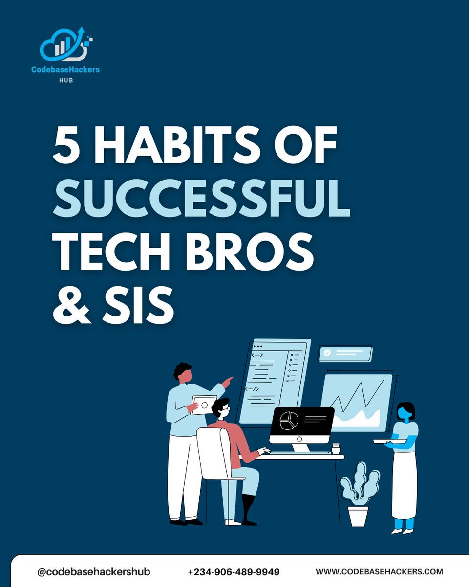 Codebasehackers's tweet image. These 5 habits are the secret to success for tech pros. 

They will set you apart in the tech world. From consistent learning to embracing breaks, these are the practices that fuel growth and prevent burnout.