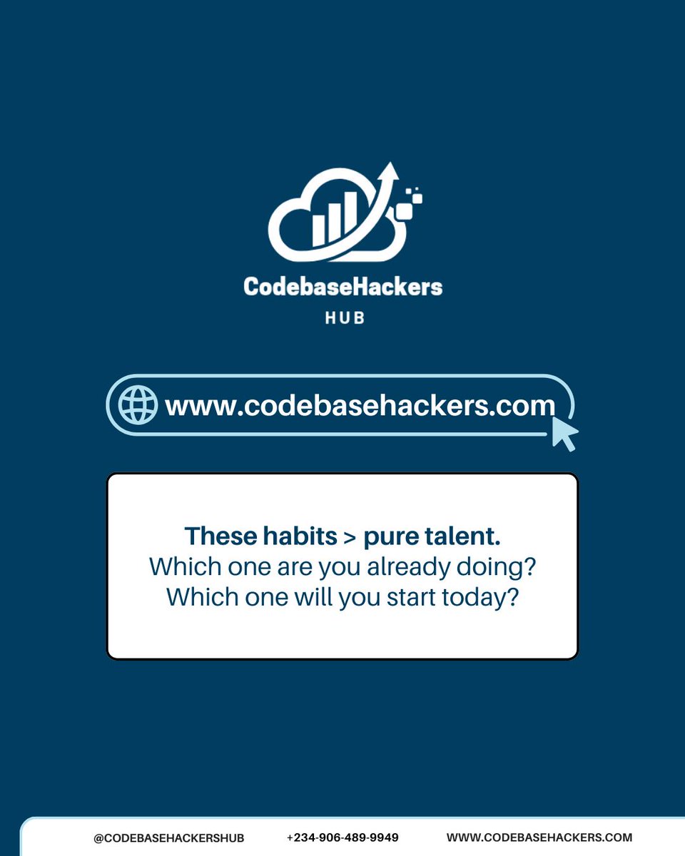 Codebasehackers's tweet image. What&apos;s your next move? Which will you tackle today?
#besttechacademyinlagos #techacademyinlagos #techacademyinipaja #techbros #techsis #CodebaseHackersHub #MetGala #MetGala2025 #matura2025 #InterBarca #WilliamEst #matura2025 #operation_sindoor Tech Tech gurus Tech scholars