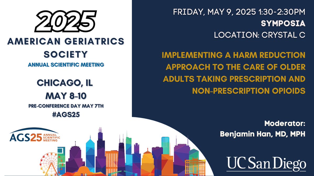 📍Attending #AGS25 today, May 9th!?
Don’t miss exciting presentations from us at UCSD!

🧠💬 Stay tuned &amp; stop by to connect!
#UCSDGeriatrics #UCSD