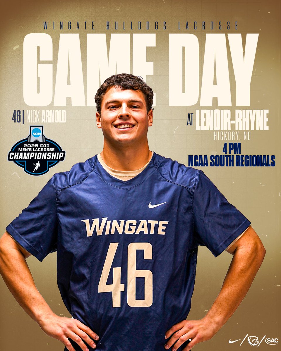 Wingate Bulldogs (@wu_bulldogs) on Twitter photo GameDay <a href="/WingateLacrosse/">Wingate Lacrosse</a> π₯!!
π <a href="/LRbears/">Lenoir-Rhyne Bears</a>
π Hickory, NC
β° 4 PM (NCAA Tournament)
π½οΈ tinyurl.com/mwzzfyju
π tinyurl.com/53ufv7sr
π° tinyurl.com/mwmreknd
#OneDog | #WUMLAX GameDay <a href="/WingateLacrosse/">Wingate Lacrosse</a> π₯!!
π <a href="/LRbears/">Lenoir-Rhyne Bears</a>
π Hickory, NC
β° 4 PM (NCAA Tournament)
π½οΈ tinyurl.com/mwzzfyju
π tinyurl.com/53ufv7sr
π° tinyurl.com/mwmreknd
#OneDog | #WUMLAX