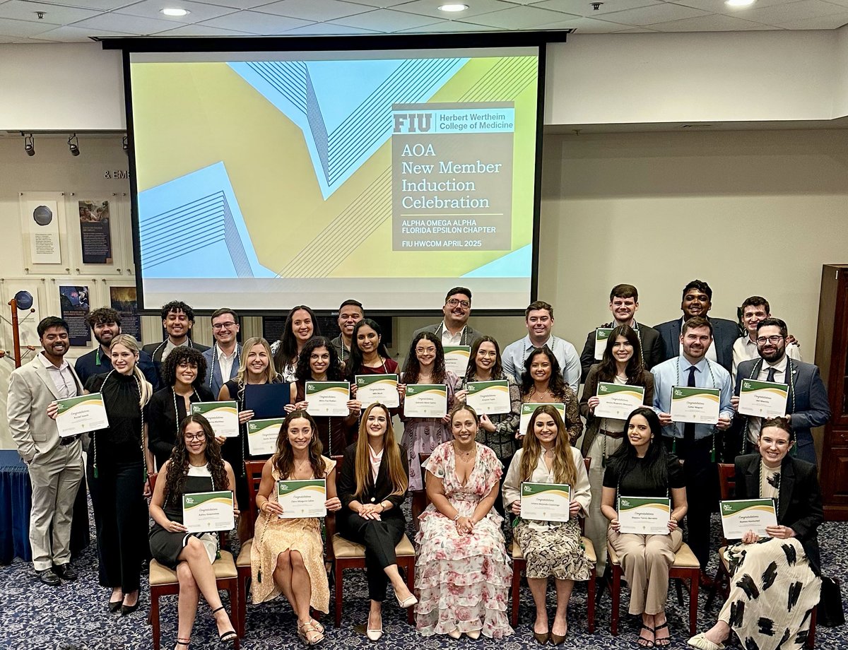 FIUMedicine's tweet image. 👏 Congratulations to our 2025 Alpha Omega Alpha (AΩA) Honor Medical Society inductees! 

🔗 See the full list of inductees here: go.fiu.edu/Alpha-Omega-Al… 

@BaptistHealthSF

#FIUMed #AlphaOmegaAlpha