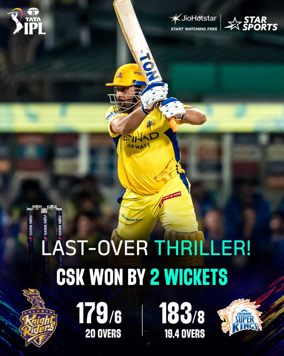 Dhoni ಕೊನೆ ತನಕ ಇದ್ದರೆ ಗೆಲುವು ಖಚಿತ ಅಂತ ಇವತ್ತು ಮತ್ತೆ Prove ಆಯ್ತು. 👏

#KKRvCSK #IPLOnJioStar #IPL2025 #IPLRace2Playoffs