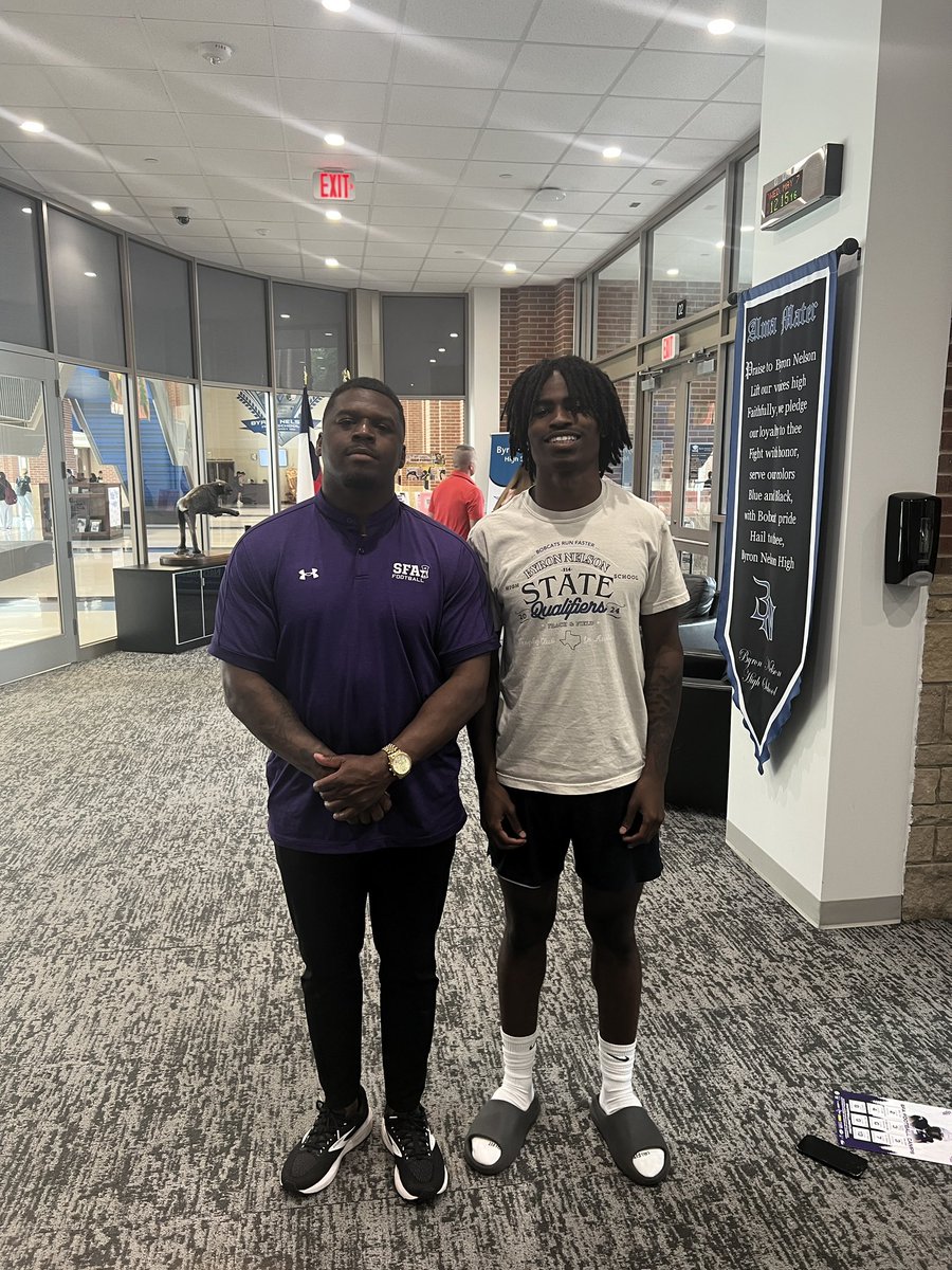 Rodney weatherspoon (@rodneyweather20) on Twitter photo Thank you <a href="/CoachTrice8/">Marcus Trice</a> for stopping by school to talk to me today! Had a great conversation and heard really good things. Looking forward to <a href="/SFA_Football/">Lumberjack Football</a> camp! <a href="/coachwoodward/">Zach Woodward</a> <a href="/mRcoAchMoss86/">Coach Moss</a> <a href="/CoachLeeBN/">Chris Lee</a> <a href="/ByronNelsonFB/">Byron Nelson Football</a> Thank you <a href="/CoachTrice8/">Marcus Trice</a> for stopping by school to talk to me today! Had a great conversation and heard really good things. Looking forward to <a href="/SFA_Football/">Lumberjack Football</a> camp! <a href="/coachwoodward/">Zach Woodward</a> <a href="/mRcoAchMoss86/">Coach Moss</a> <a href="/CoachLeeBN/">Chris Lee</a> <a href="/ByronNelsonFB/">Byron Nelson Football</a>