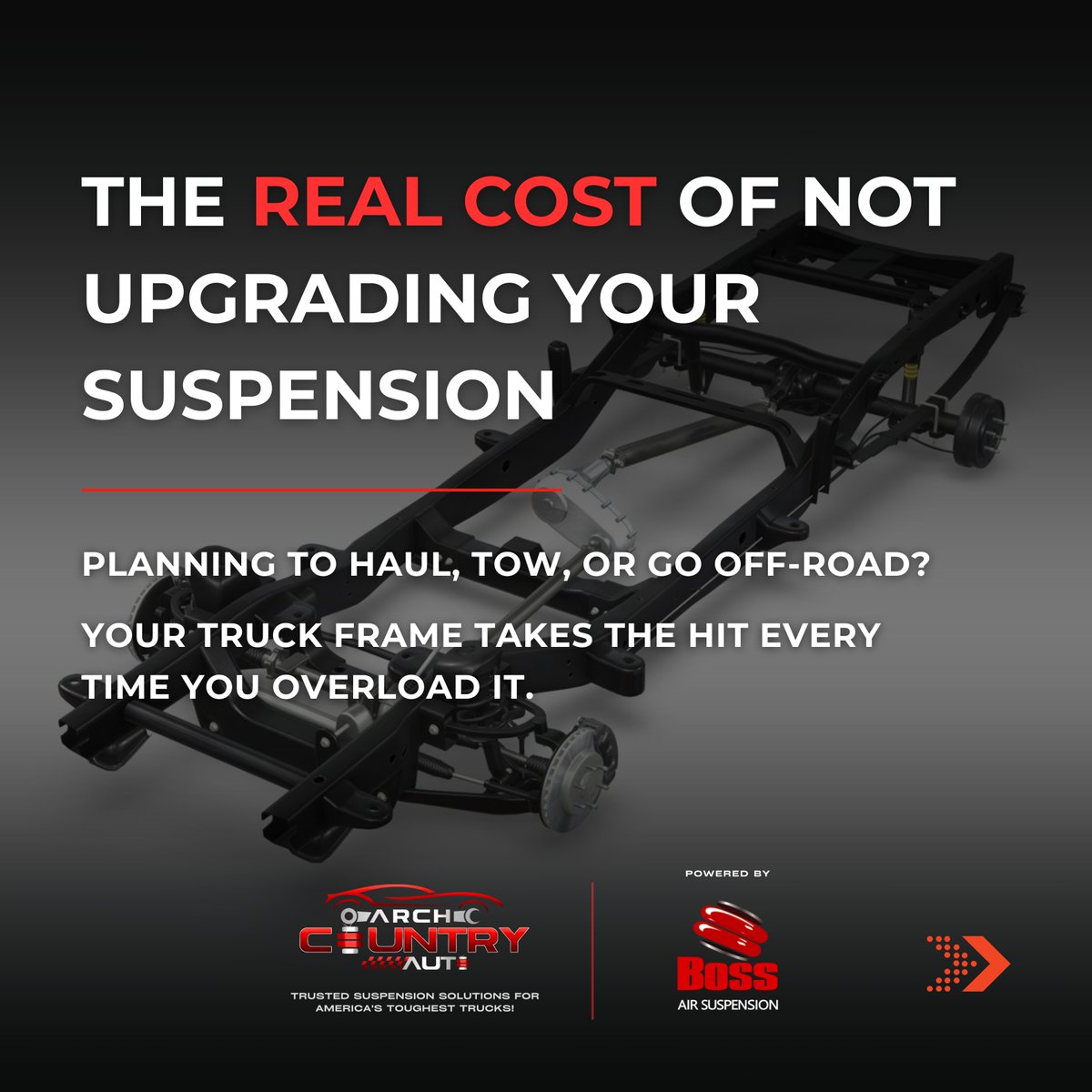 Archcountryauto's tweet image. Overloading your pickup? That stress could be cracking your truck’s frame
Don’t wait for costly repairs. Upgrade with Arch Country Auto air suspension kits built for America’s hardestworking trucks. 🇺🇸
archcountryauto.com
#TruckLifeUSA #TowSmart #TruckModsUSA #ArchCountryAuto