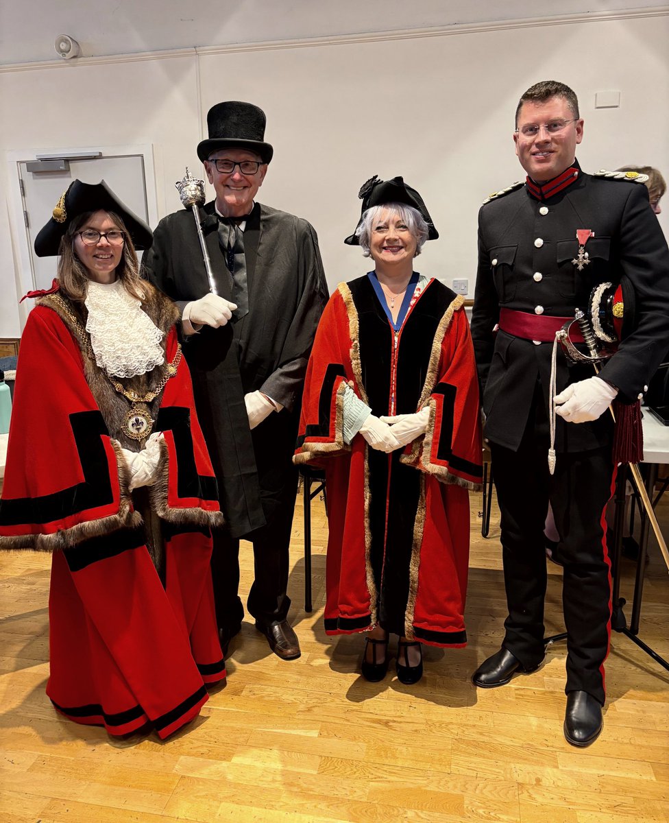 Representing HM The Kings <a href="/Lord_Lt_Cambs/">Julie Spence, Lord Lieutenant Cambridgeshire</a> Godmanchester Mayor making. The Town gained its charter from King John in 1212. Congratulations Cllr Mickleburgh &amp; Cllr Pauley on being elected Mayor &amp; Deputy Mayor. Big thank you Cllr Alan Hooker who stands down after 2 great yrs as Mayor