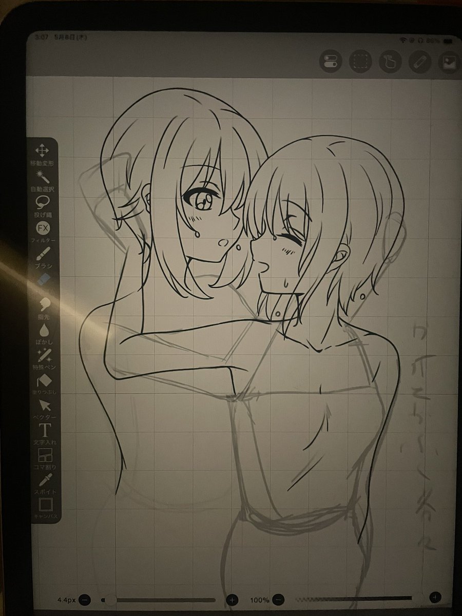 wip

同居人が寝ているので、めちゃくちゃ暗いところで描いてる(違う部屋だけど明かりが届いてしまうので)

 #まほみほ  #みほまほ 