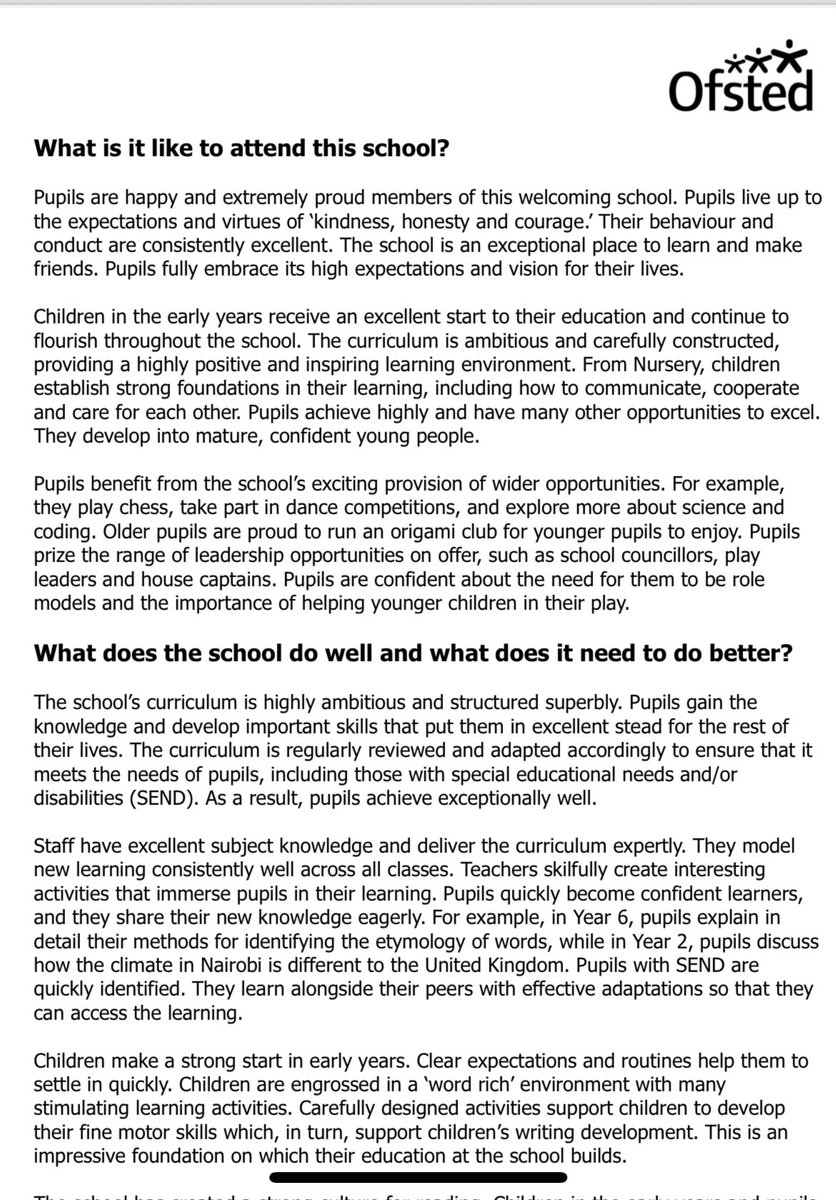 We are delighted to share the outcomes of our recent Ofsted inspection. The report reflects the hard work, dedication, and passion of our entire school community. Merton Park is such a special place to be! We couldn't be any prouder of our families, children and staff team!