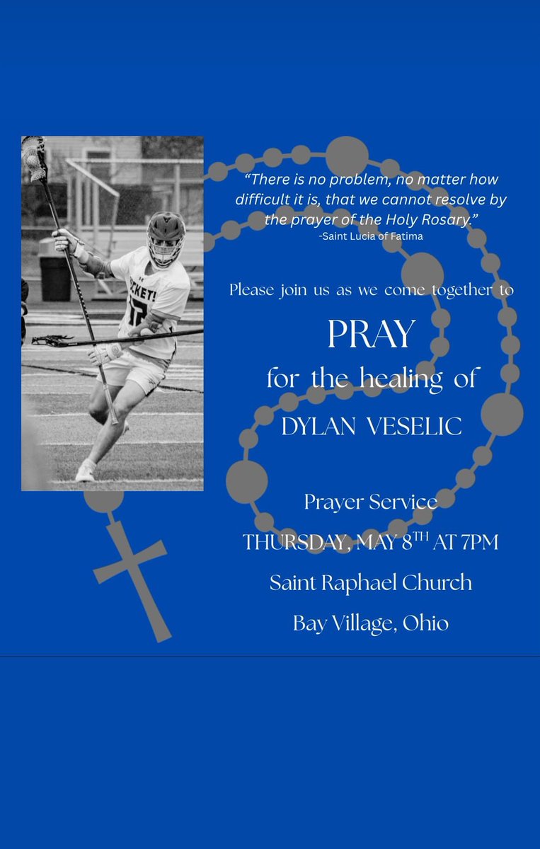 Pray service for Dylan. Thursday 5/8/25 St Raphael Church Bay Village 7:00pm.