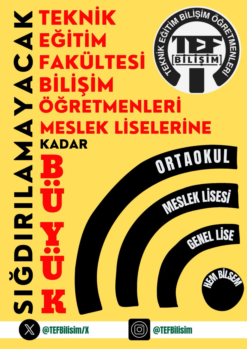 #TEFBilisimVazgecmiyor
Eğitim camiasına soruyoruz: Bilişim Teknolojileri öğretmenlerinin yaşadığı bu mağduriyete sessiz mi kalacaksınız?