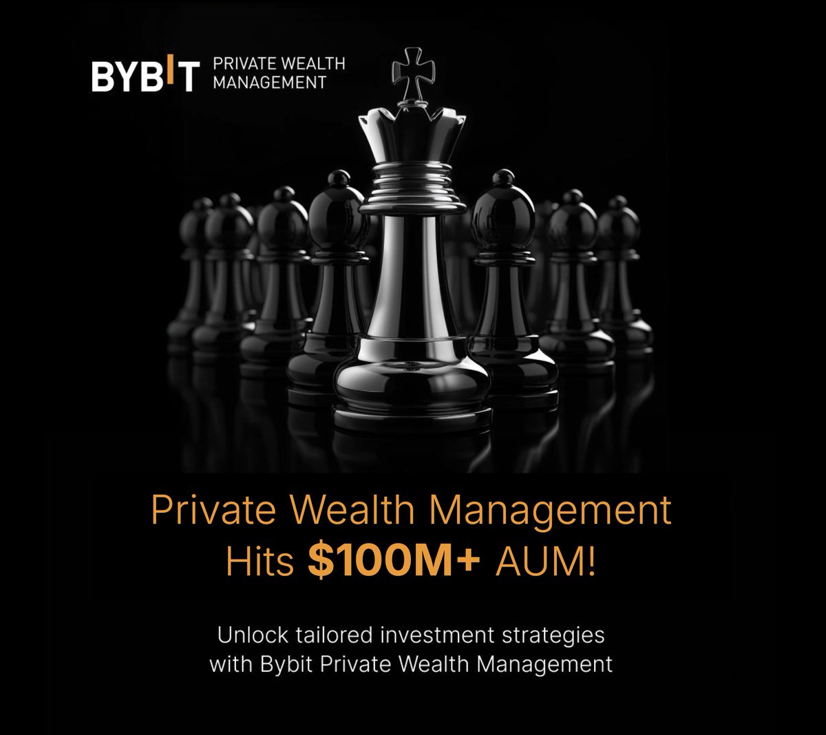 Bybit Private Wealth Management has surpassed $100M+ in AUM.

Tailored strategies. Trusted solutions.

Grow your digital wealth with confidence ♟️
