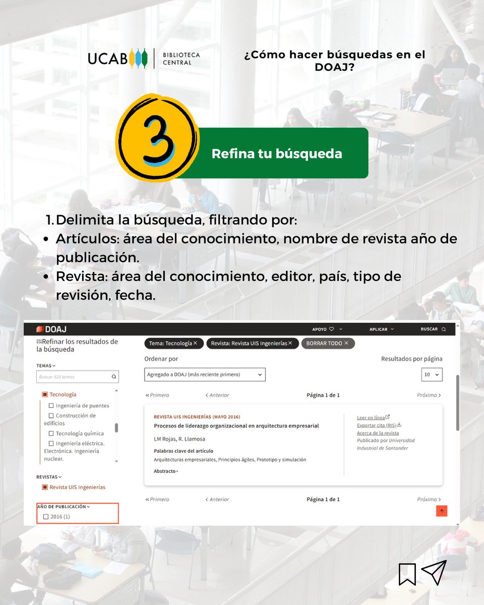 💻 El Directory of Open Access Journals (DOAJ) es un índice que reúne revistas de acceso abierto de todo el mundo, que garantiza que el contenido de calidad esté disponible en línea y de forma gratuita. Aprende a usarlo como herramienta para investigar.🔎goo.su/jgdokRo