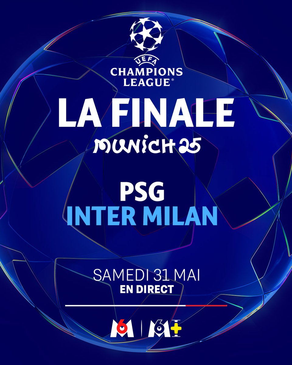 PARIS EST MAGIQUE 🎇
Suivez en direct sur M6 et <a href="/M6plusofficiel/">M6+</a> la finale de la Ligue des Champions entre le <a href="/PSG_inside/">Paris Saint-Germain</a> et l' <a href="/Inter/">Inter ⭐⭐</a> Milan samedi 31 mai ! #PSGINTER #ChampionsLeague