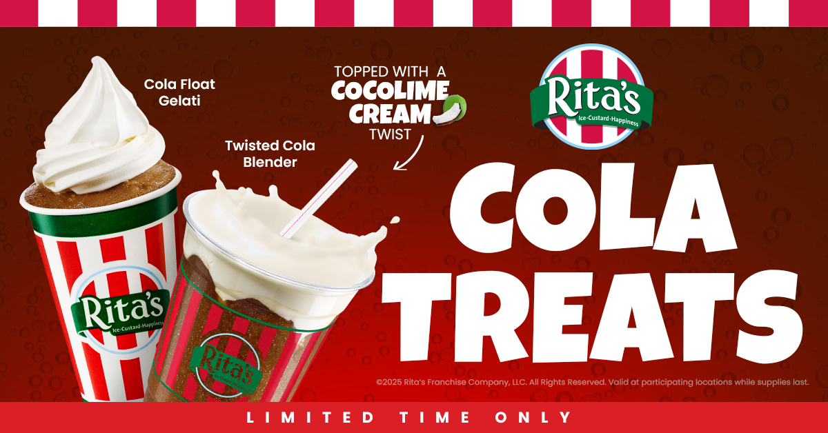 105.3 WDAS (@wdasfm) on Twitter photo NEW Cola Ice is now at <a href="/RitasItalianIce/">Rita's Italian Ice</a>! Try the twisted Cola blender with cocolime cream. Get to Rita's quick - Cola treats are here for a limited time only! NEW Cola Ice is now at <a href="/RitasItalianIce/">Rita's Italian Ice</a>! Try the twisted Cola blender with cocolime cream. Get to Rita's quick - Cola treats are here for a limited time only!