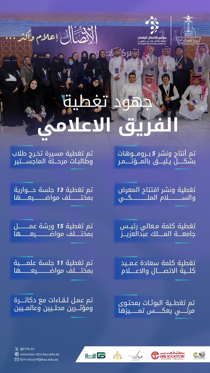 PR_AJMM's tweet photo. حكاية تُروى بفخر 🤍🤍🤍🤍🤍

#مؤتمر_الاتصال_الرقمي 
#كلية_الاتصال_والإعلام 
#جامعة_الملك_عبدالعزيز https://t.co/ArOcDnBLwZ