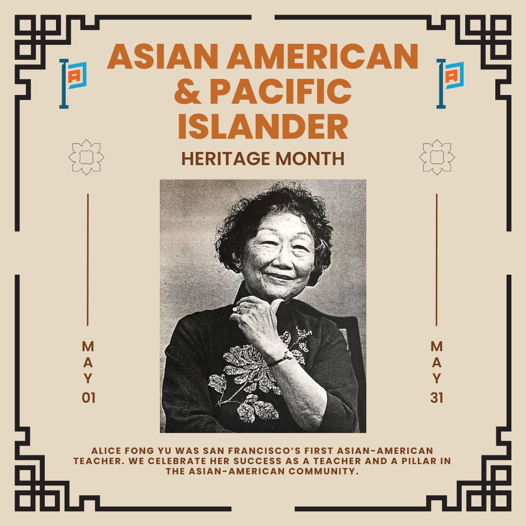 Today, we're honoring Alice Fong Yu for Asian American &amp; Pacific Islander Heritage Month. 

Despite being discouraged due to her ethnicity, she enrolled in San Francisco State Teachers College &amp; graduated in 1922, becoming the first Chinese-American teacher in a US public school.