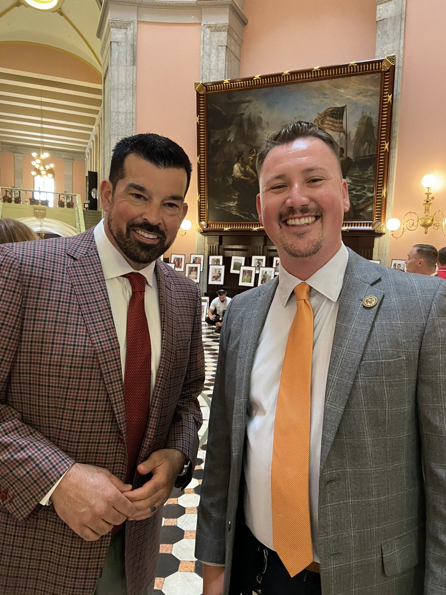 Excited to welcome Coach <a href="/ryandaytime/">Ryan Day</a> to the Ohio Statehouse!

Today, we will honor the <a href="/OhioStateFB/">Ohio State Football</a> for their National Championship win this past January.

Proud to stand with a program that represents excellence, grit, and the spirit of OHIO!