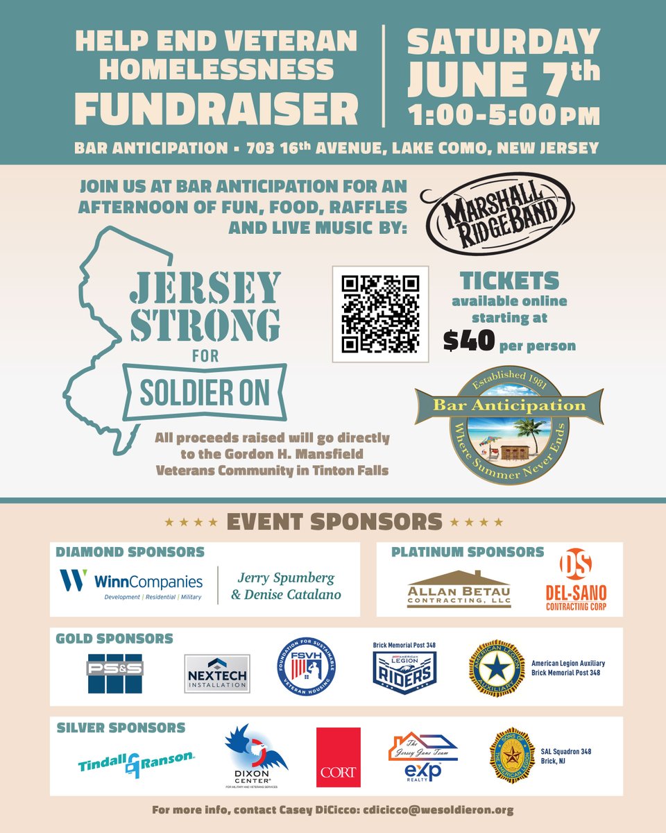 🚨 ONLY 1 MONTH TO GO! 🚨
The Jersey Strong for Soldier On fundraiser is almost here, and you don’t want to miss it! 🇺🇸💪
June 7th, 1–5 PM  at Bar A
Grab your tickets before they’re gone!
👉 https:/web.charityengine.net/jsfso
#JerseyStrong #SoldierOn #SupportOurVeterans