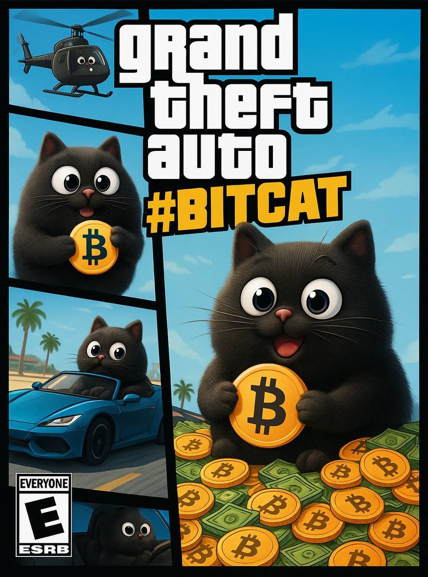 BitCat_sol_'s tweet photo. Wondering if we are able to purchase GTA 6 with Bitcoin's official mascot? 🤔

#GTA6 #Bitcoin $BITCAT https://t.co/0gzw1hj5yD