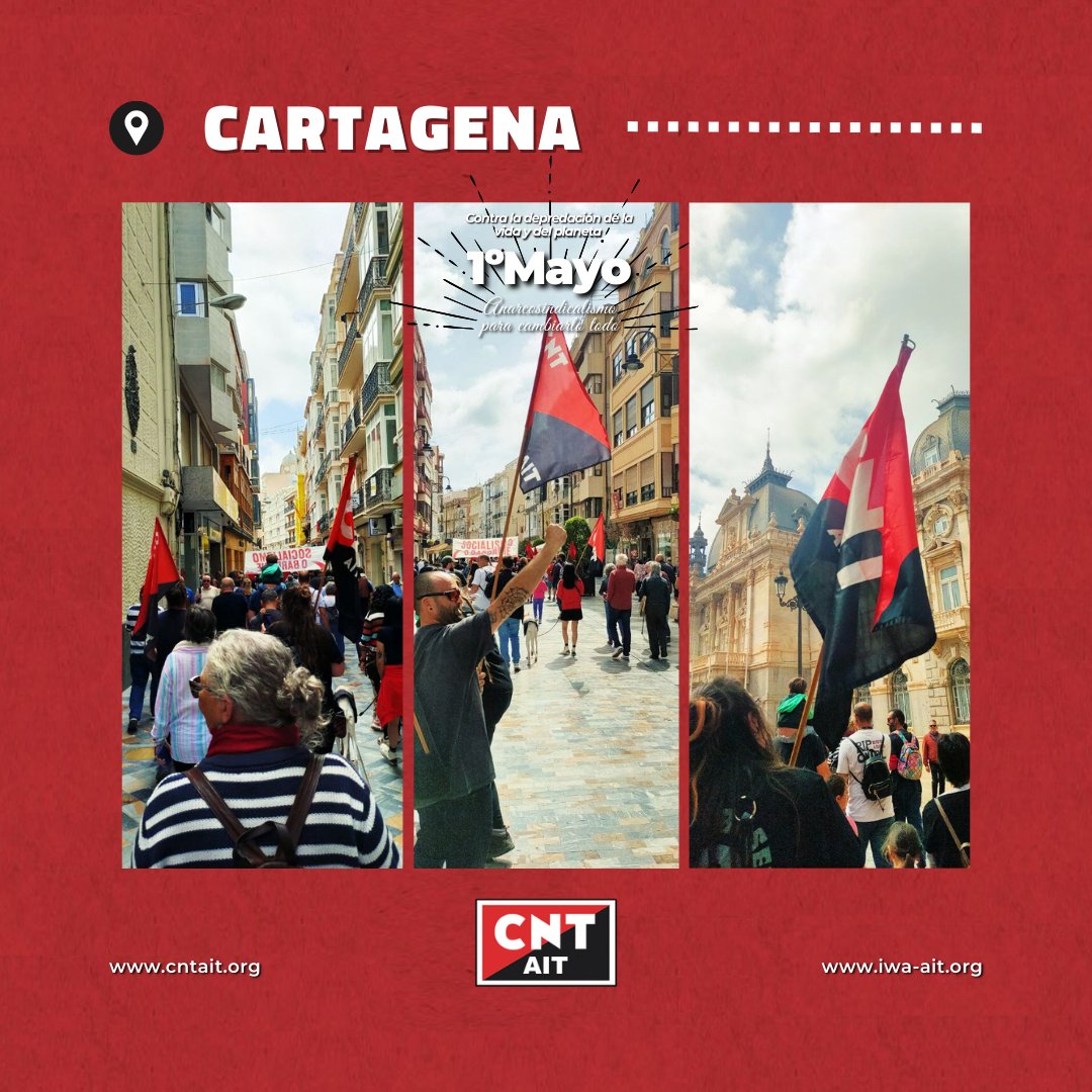 #1Mayo [1/4] || Resumen fotográfico de algunas de las movilizaciones y convocatorias en las que participó la CNT-AIT durante el 1 de Mayo.