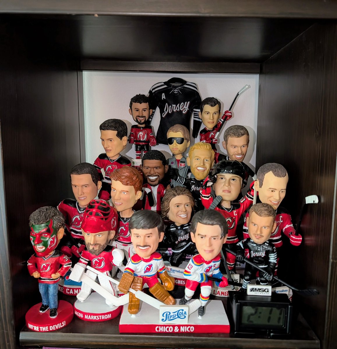 Justin AKA Wade Krueger (@wadekrueger1) on Twitter photo Guys, I think I've finally reached maximum capacity on the <a href="/NJDevils/">New Jersey Devils</a> bobblehead section of my bookcase 😂 #NJDevils Guys, I think I've finally reached maximum capacity on the <a href="/NJDevils/">New Jersey Devils</a> bobblehead section of my bookcase 😂 #NJDevils