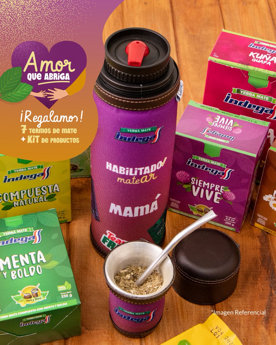 ¡Regalo para mamá! 😍 Termos exclusivos + productos de Yerba Mate Indega. 🥳

¿Cómo participar? 🤔
- Contanos tu momento favorito con tu mamá. 🫂
- Dale RT al posteo y seguínos <a href="/yerbamateindega/">Yerba Mate Indega</a> 🤳🏻

¡Listo! Sorteamos el viernes 16 de mayo. 🙌🏻