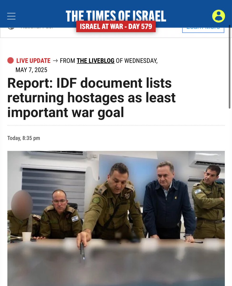 Leaked Israeli Document: Rescuing Captives Ranked Last in Gaza War Goals

A leaked Israeli military document shows that rescuing captives in Gaza is listed last among six official objectives for a planned ground offensive in Gaza—despite repeated public claims by Israeli leaders