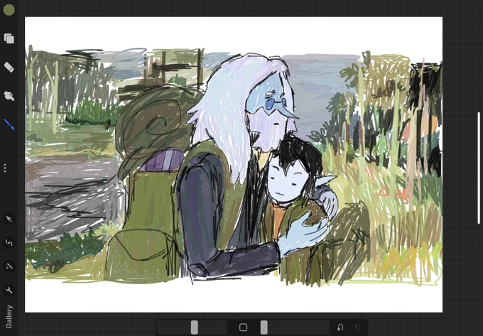 Sketching while watching TLOU 