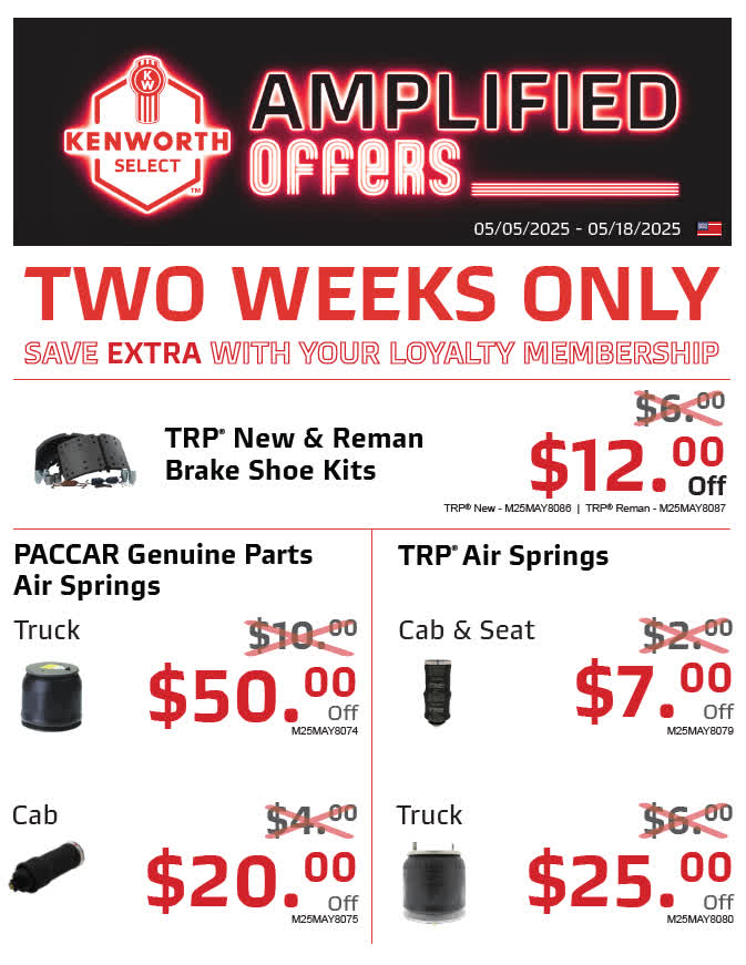 Wallworktrucks's tweet photo. 🚨 Limited-Time Offer! 🚨 For two weeks only, #KenworthSelect is rolling out exclusive deals on top-quality truck parts! Whether you need replacements or upgrades, we have the trusted parts you can rely on. https://t.co/yvsAoXUrTg 🛠️💪 #Wallwork #TruckParts #AmplifiedOffers https://t.co/dDNue5I7Zi