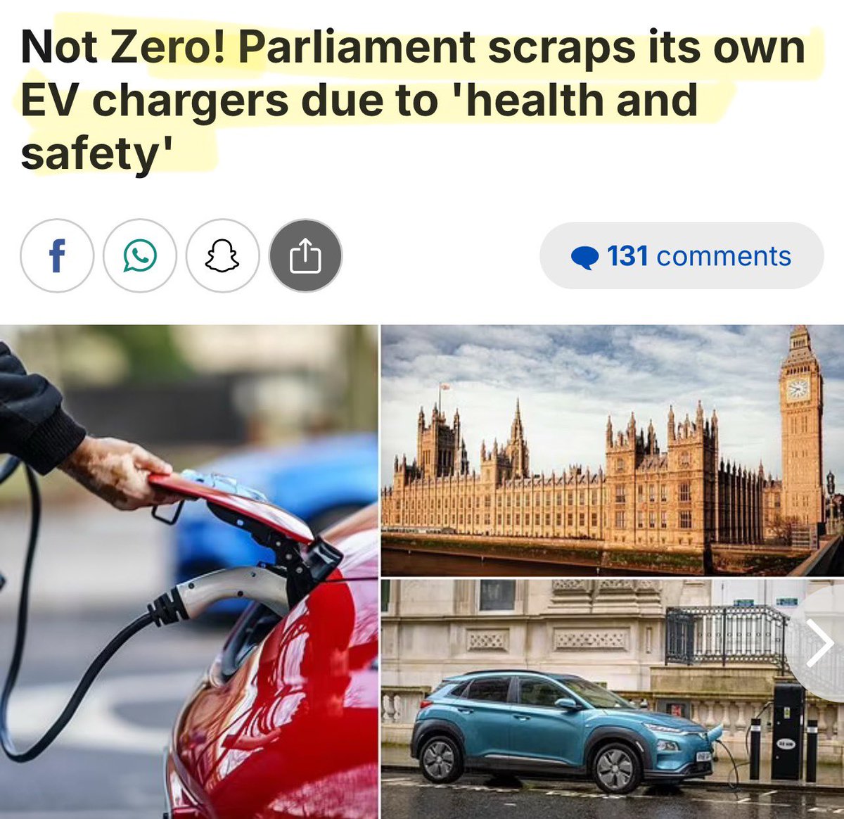 🚨 NET ZERO - Ahahaha you couldn’t make this up!

Parliament has BANNED EV chargers because they are ‘unsafe’

But you have to have them because … you don’t matter.

Seriously this is the shit we are being told to accept 🤡