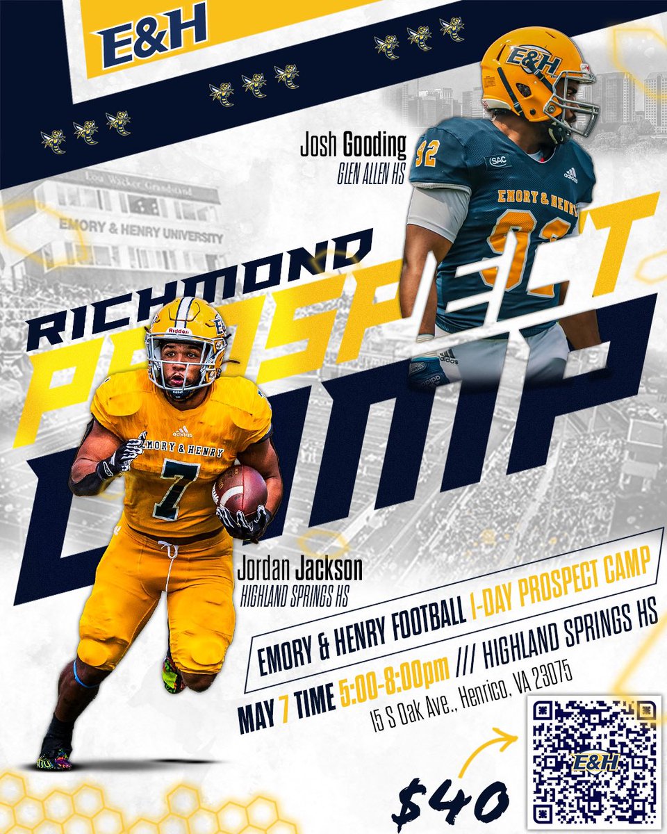 🚨𝗥𝗜𝗖𝗛𝗠𝗢𝗡𝗗🚨

See you in a few hours 8️⃣0️⃣4️⃣❗️

📅: Today
🏟️: Highland Springs High School
🔗: Walk-Ups Welcome! Scan the QR Code or hit waspsfootballcamps.totalcamps.com/shop/product/4…

#GoWasps
#BlueCollarGoldStandard