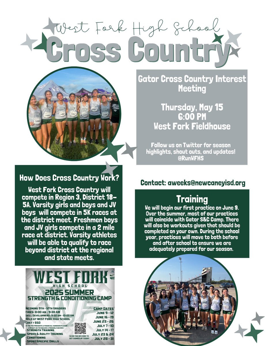 We will hold an interest meeting for those wanting to participate in Gator XC this fall! Please join us next Thursday evening in the field house for more information #RunGatorsRun🐊