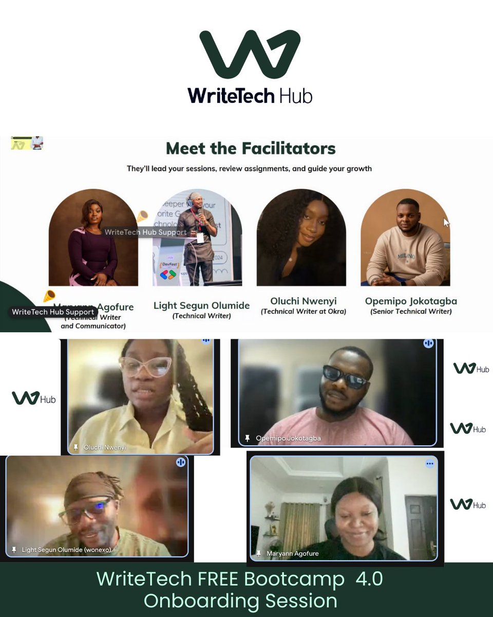 WriteTechHub's tweet image. What an amazing kickoff to our FREE Bootcamp (Cohort 4)!
Energy was high as participants & facilitators showed up ready to dive in.
Excited for weeks of value-packed learning & empowerment ahead!
Tag anyone you spot👇
#WriteTechHub #WTHBootcamp #TechnicalWriting #Empowering