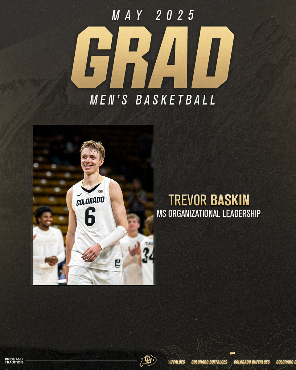 Congrats to our amazing men's basketball grad! Wishing you all the best in what's next. 🏀🎓
<a href="/CUBuffsMBB/">Colorado Men's Basketball</a> 
#ForeverBuffs
#GoBuffs
#2025Grads