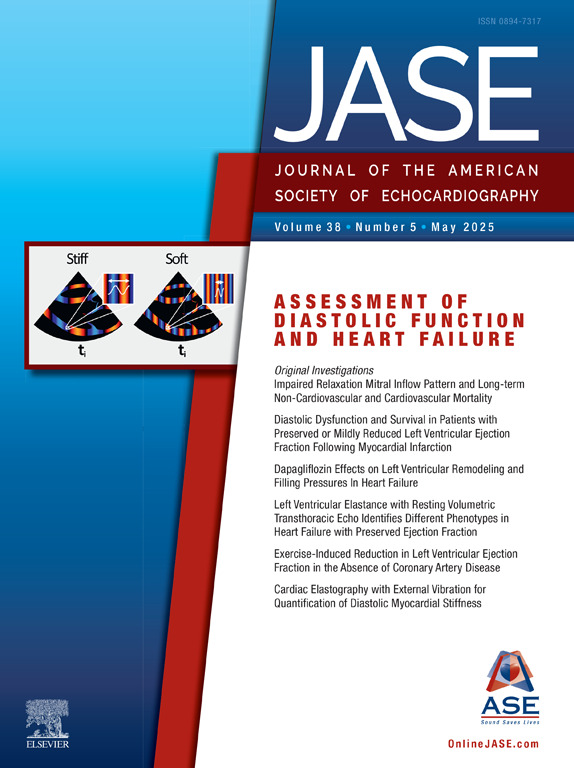 Our May 2025 <a href="/JournalASEcho/">JASE</a> is online! bit.ly/3GW63DO

This issue features: 
🔷 Cardiac Elastography With External Vibration for Quantification of Diastolic Myocardial Stiffness
🔷 Sleep Duration and Subclinical Left Ventricular Dysfunction in Older Adults
🔷 And more!